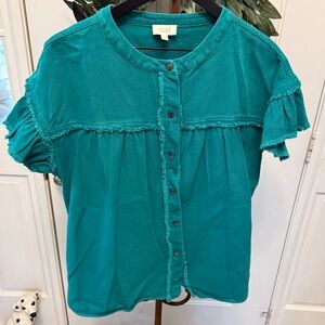 ODDI Boho Distressed Lightweight Denim Shacket Shirt SS L Oversized